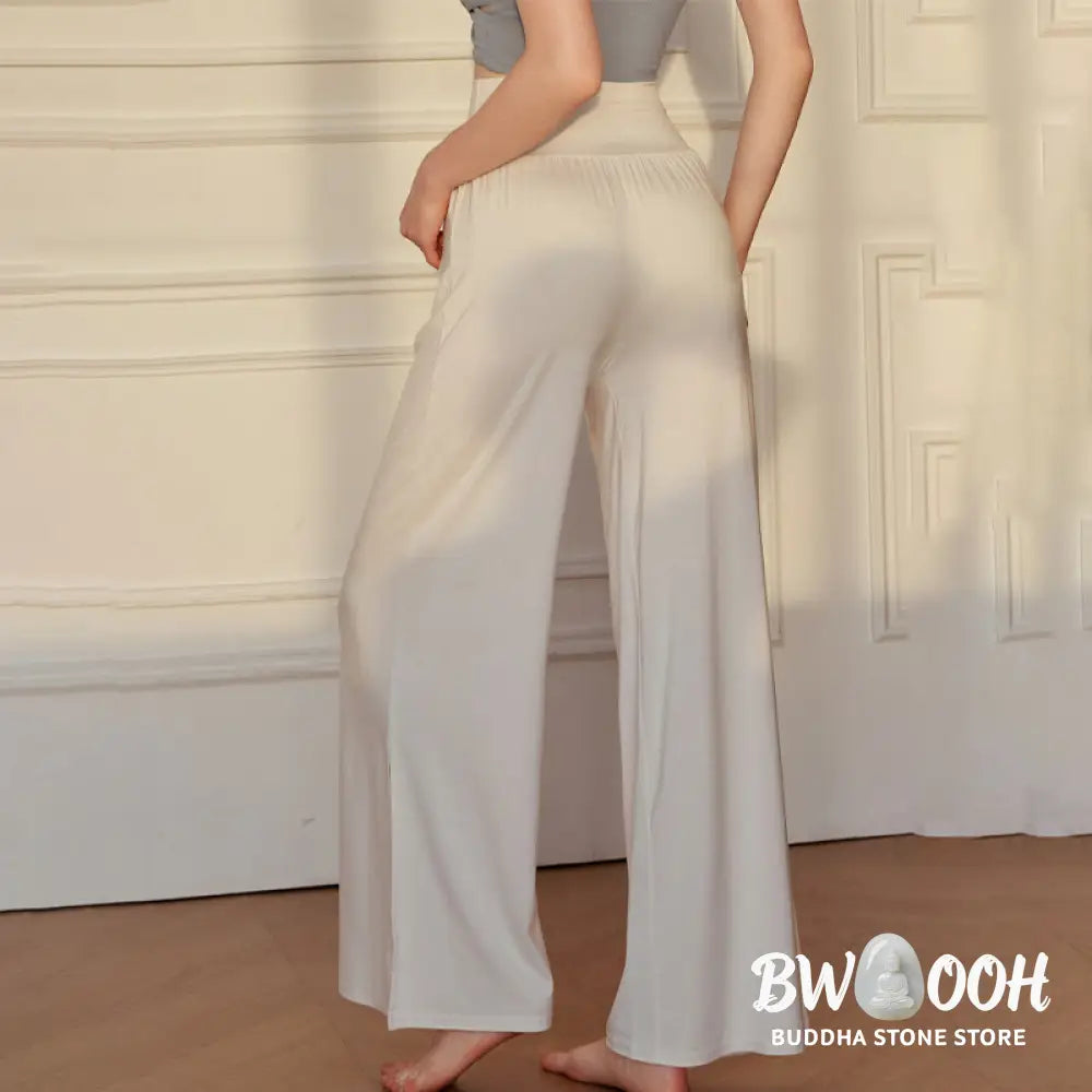 BWOOOH printed wide-leg yoga pants - Casual Plain High Waist Elastic Women&