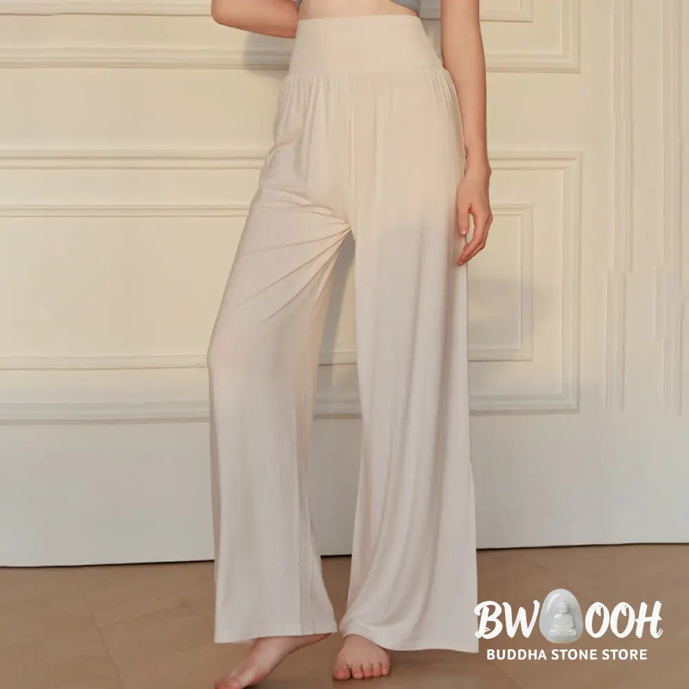 BWOOOH printed wide-leg yoga pants - Casual Plain High Waist Elastic Women&