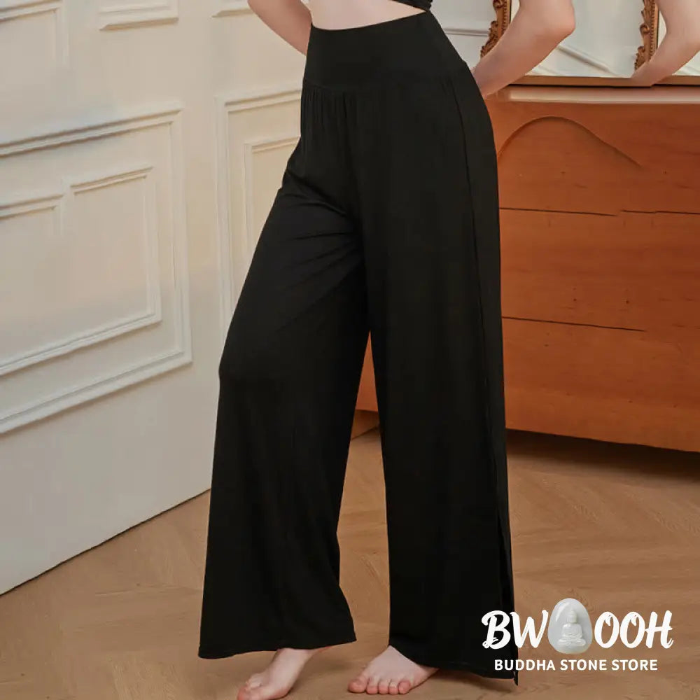 BWOOOH printed wide-leg yoga pants - Casual Plain High Waist Elastic Women&
