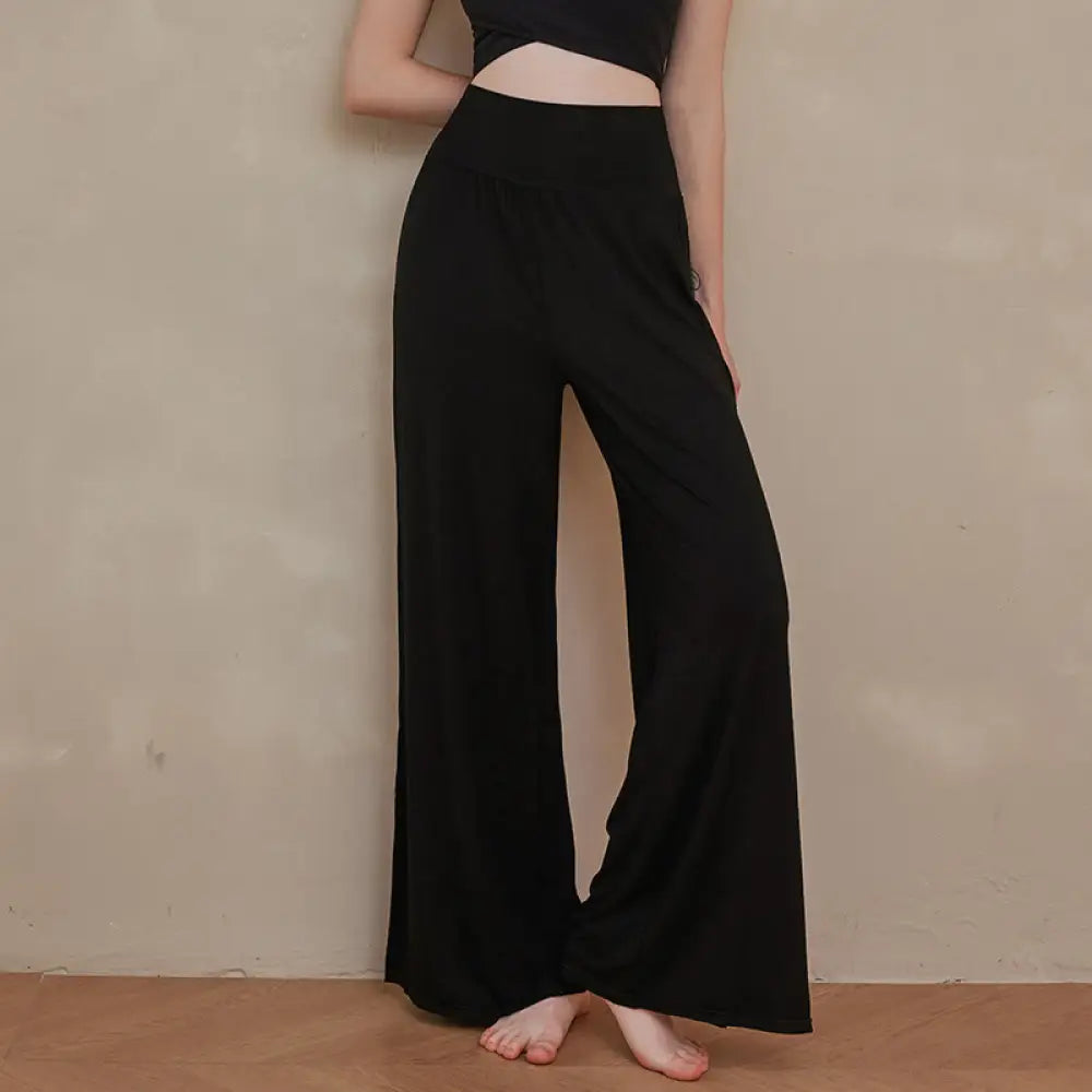 BWOOOH printed wide-leg yoga pants - Casual Plain High Waist Elastic Women&