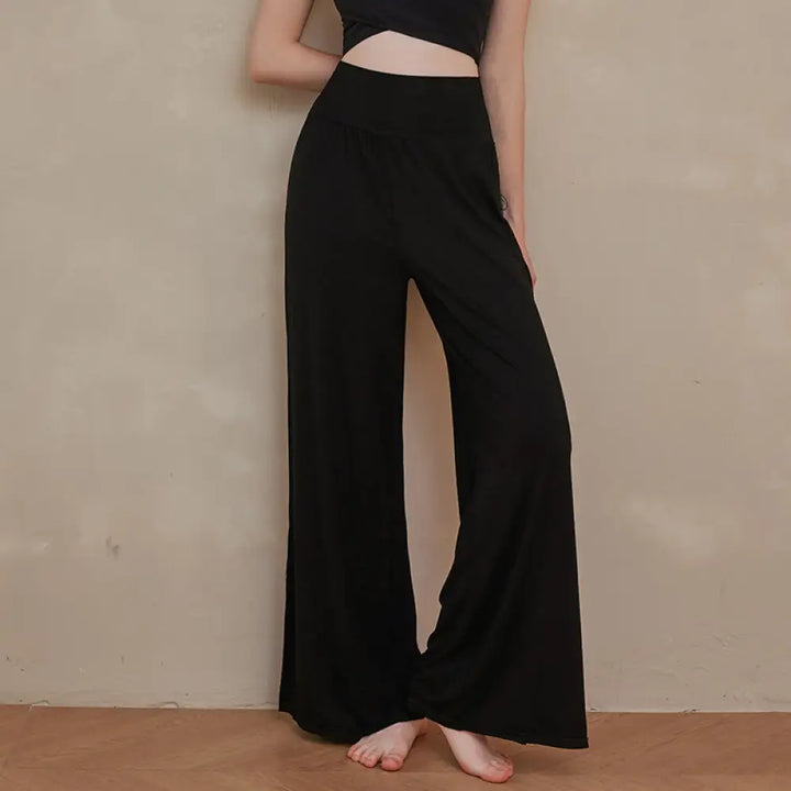 BWOOOH printed wide-leg yoga pants - Casual Plain High Waist Elastic Women&
