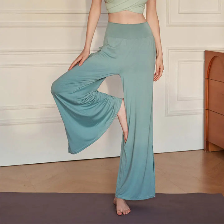 BWOOOH printed wide-leg yoga pants - Casual Plain High Waist Elastic Women&