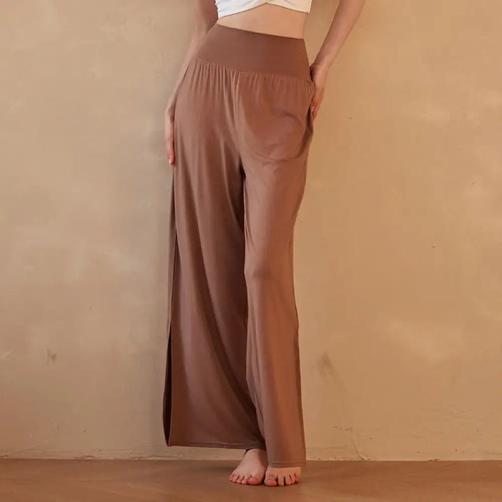 BWOOOH printed wide-leg yoga pants - Casual Plain High Waist Elastic Women&