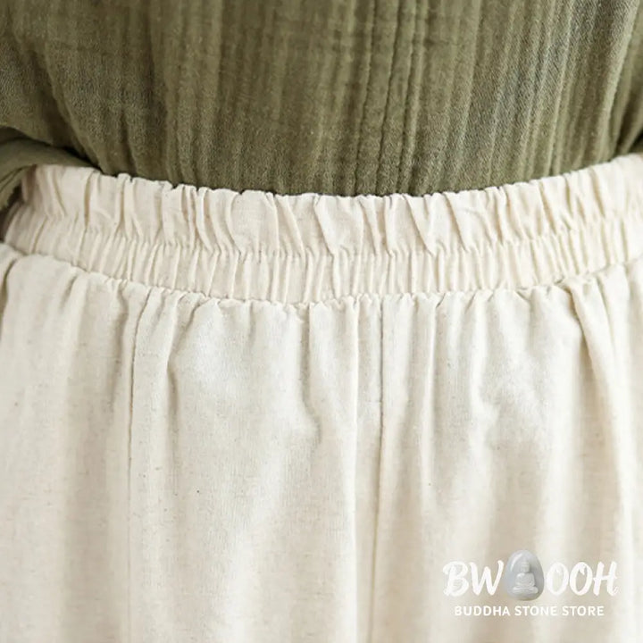 BWOOOH printed wide-leg yoga pants - Casual Plain Lace Splicing Cotton Linen 