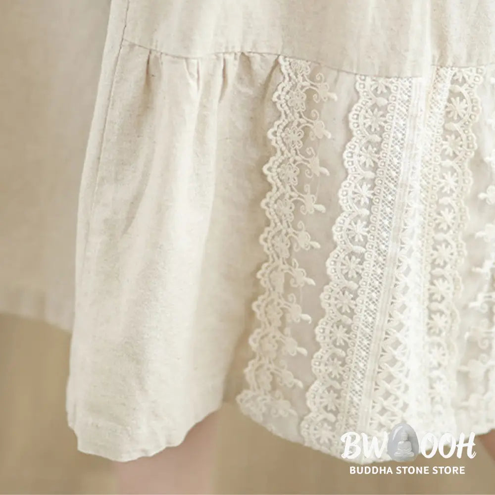 BWOOOH printed wide-leg yoga pants - Casual Plain Lace Splicing Cotton Linen 