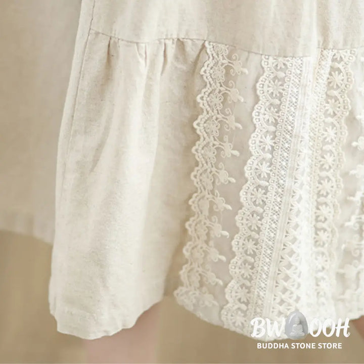 BWOOOH printed wide-leg yoga pants - Casual Plain Lace Splicing Cotton Linen 