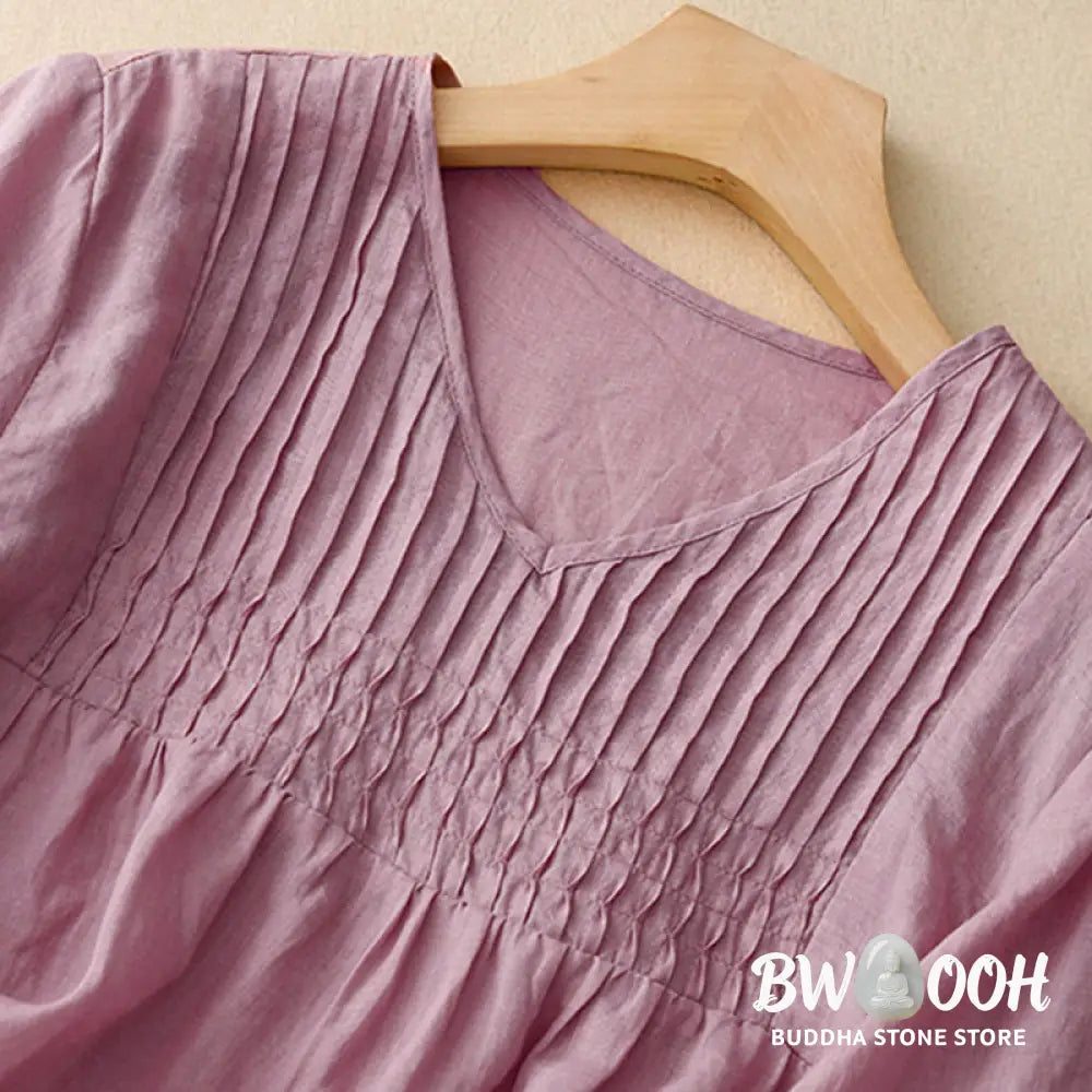 Buddha Stones Casual Plain Loose Women&