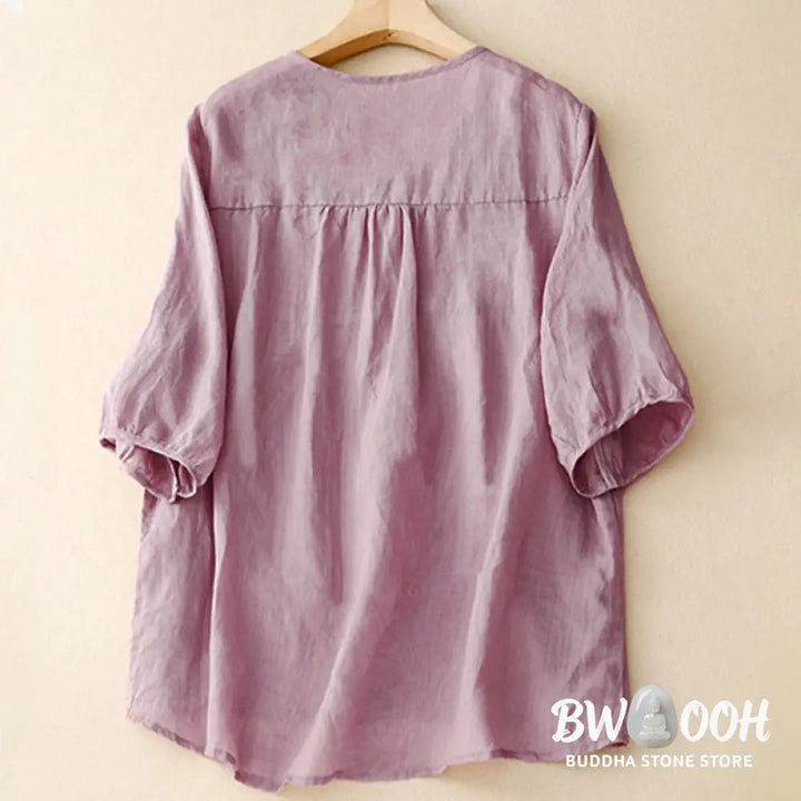 Buddha Stones Casual Plain Loose Women&