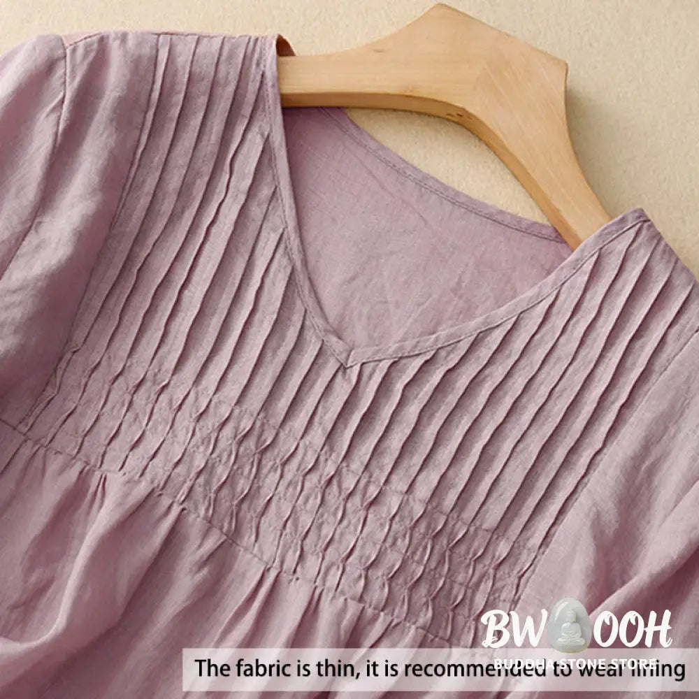 Buddha Stones Casual Plain Loose Women&