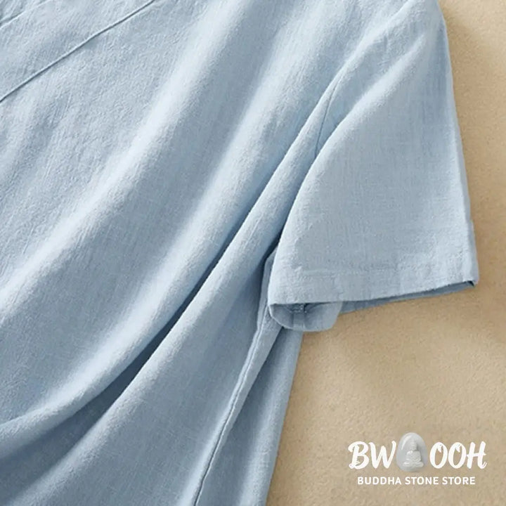 Buddha Stones Casual Plain Slant Stand Collar Collar Colorful Frog-Button Tang Suit Women’s Cotton Linen Three Quarter