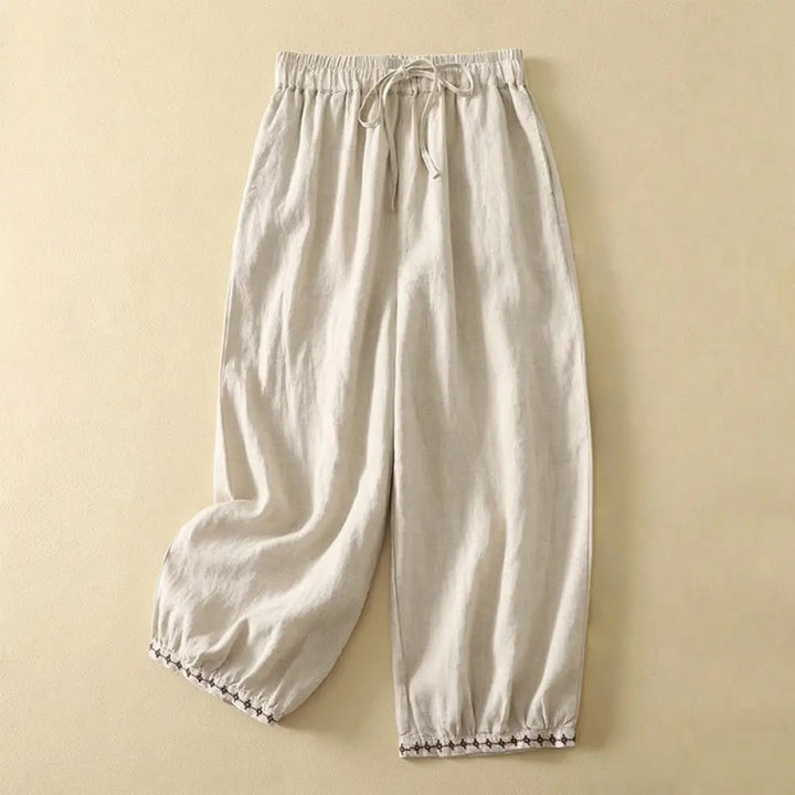 BWOOOH printed yoga pants - Casual Retro Drawstring Embroidery Desig
