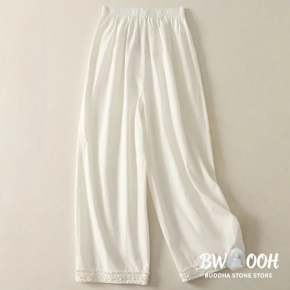 BWOOOH printed yoga pants - Casual Ruffle Hem Patchwork Design Draws