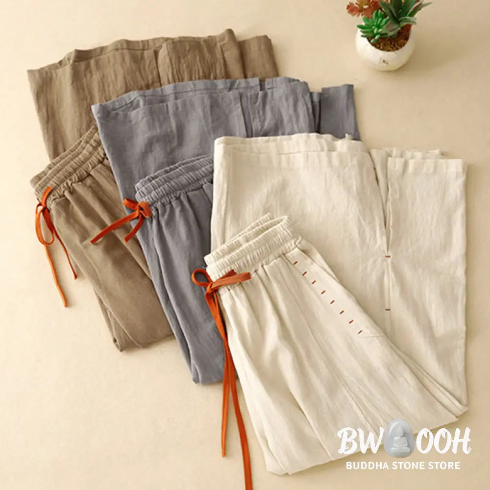 BWOOOH printed wide-leg yoga pants - Casual Simple Design Drawstring Split Co