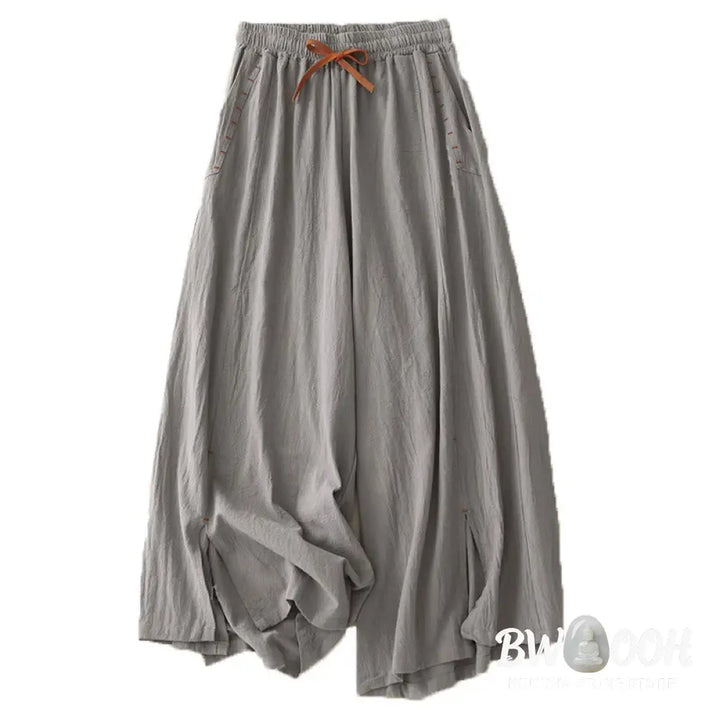 BWOOOH printed wide-leg yoga pants - Casual Simple Design Drawstring Split Co