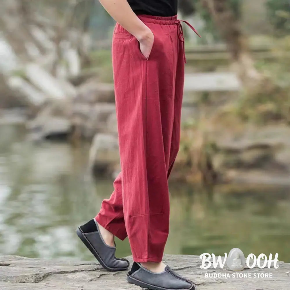 Buddha Stones Casual Simple Drawstring Men&