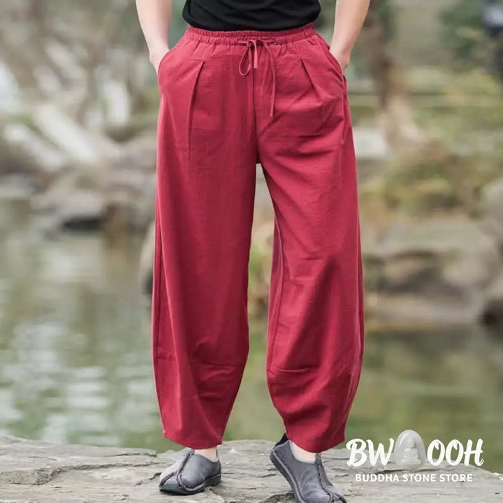 Buddha Stones Casual Simple Drawstring Men&