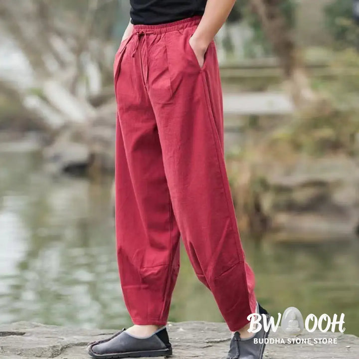 Buddha Stones Casual Simple Drawstring Men&