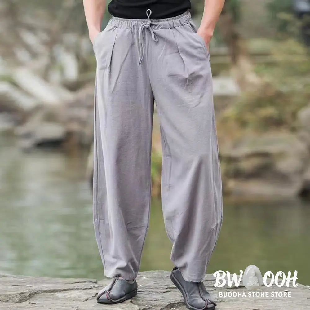 Buddha Stones Casual Simple Drawstring Men&