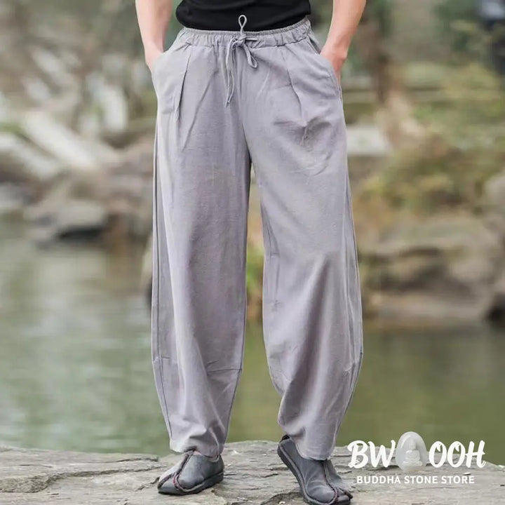Buddha Stones Casual Simple Drawstring Men&