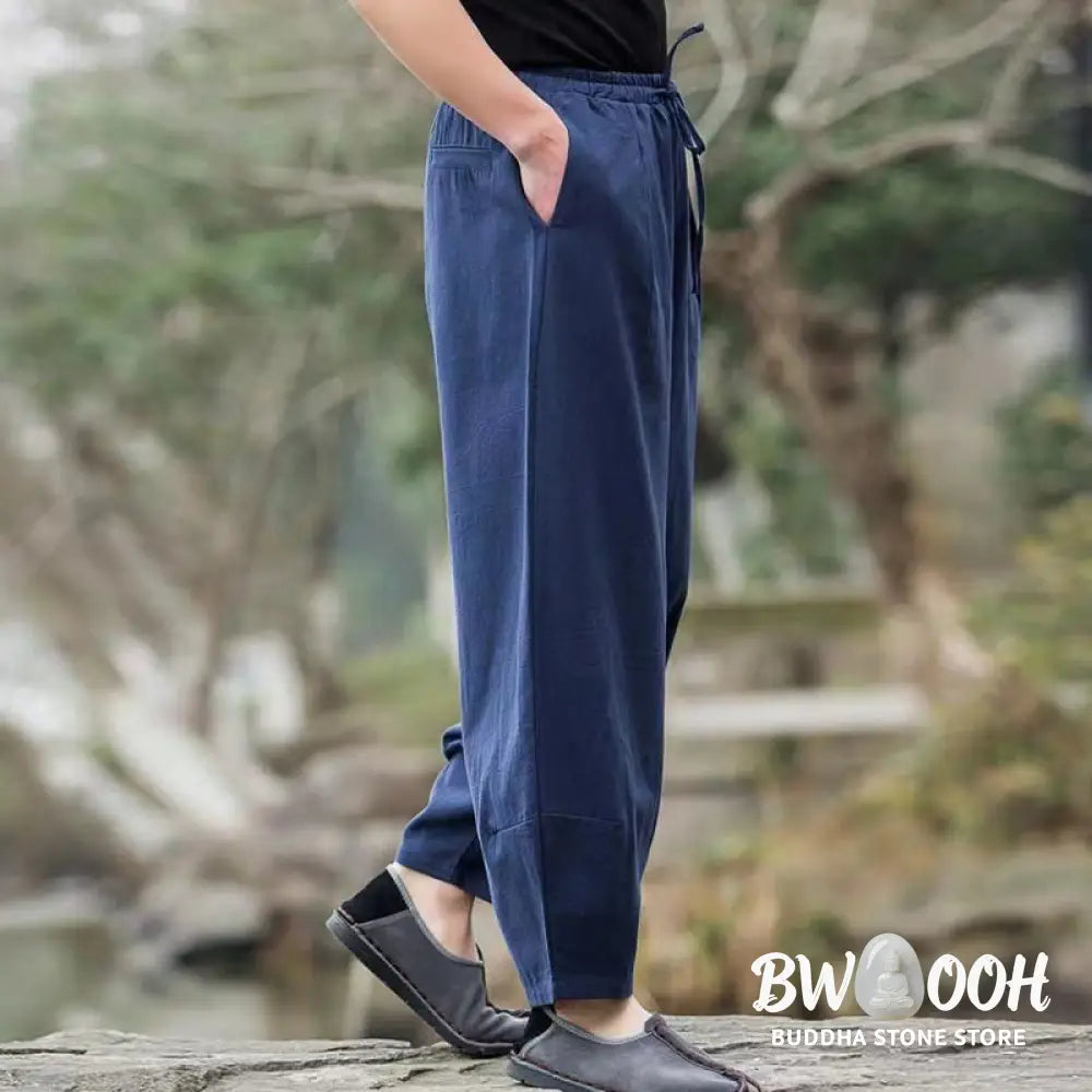 Buddha Stones Casual Simple Drawstring Men&