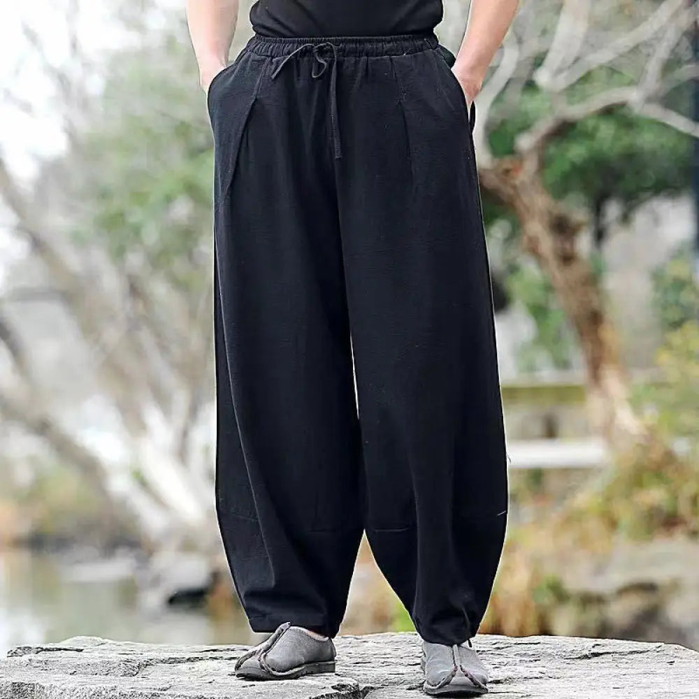 Buddha Stones Casual Simple Drawstring Men&