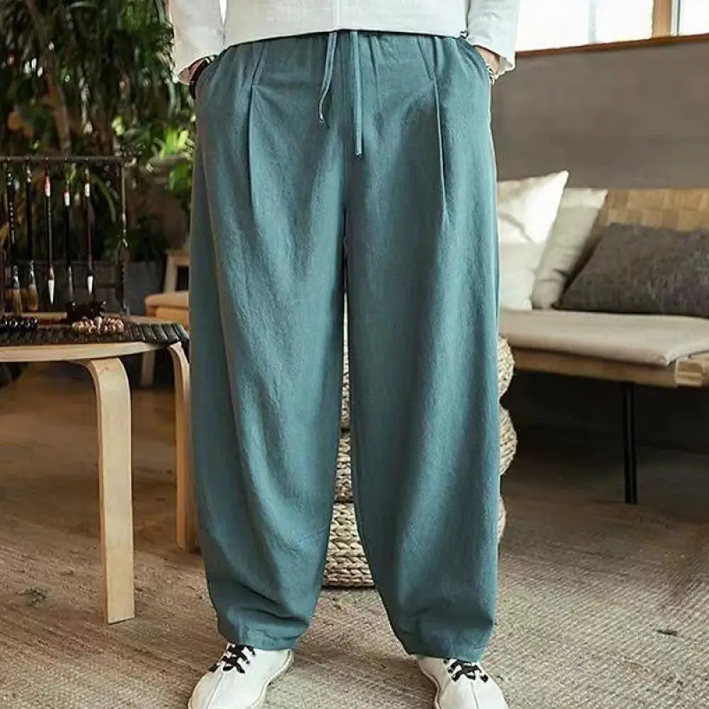Buddha Stones Casual Simple Drawstring Men&