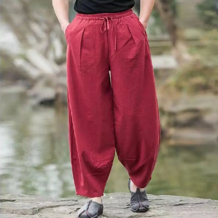 Buddha Stones Casual Simple Drawstring Men&