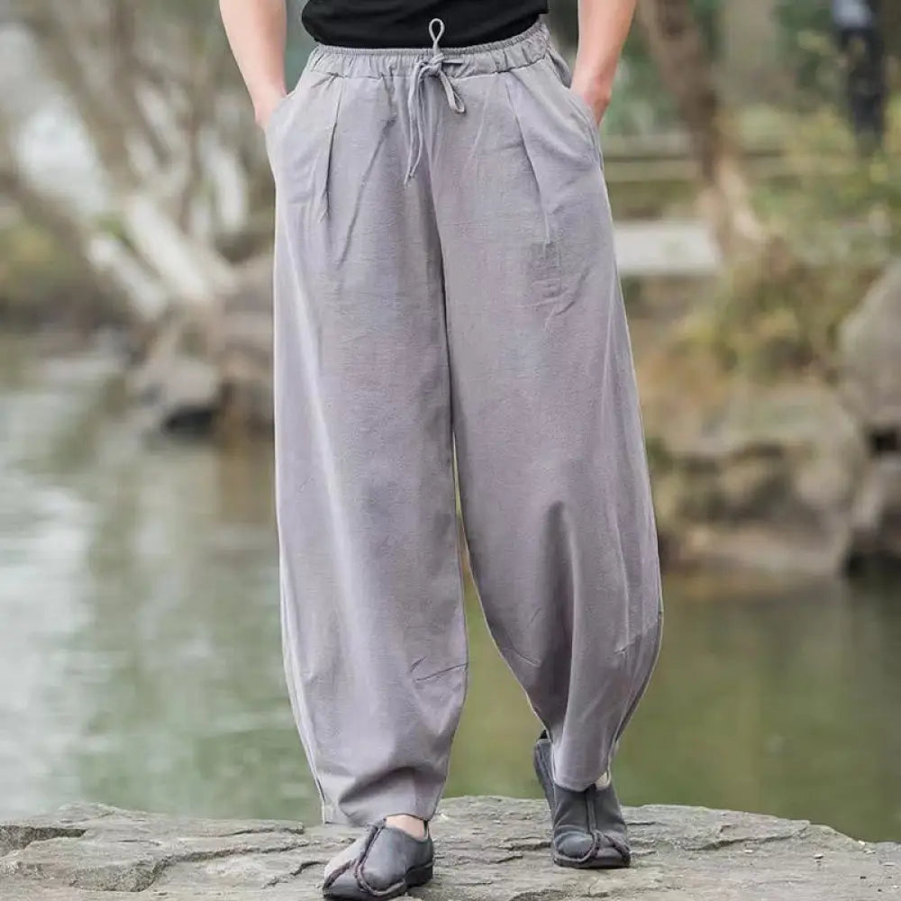 Buddha Stones Casual Simple Drawstring Men&
