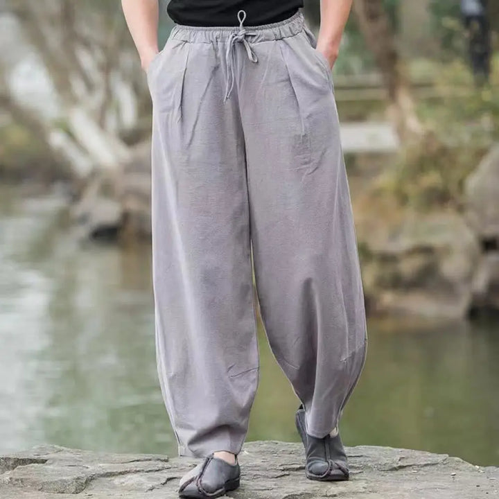 Buddha Stones Casual Simple Drawstring Men&