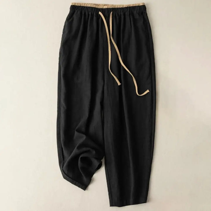 Buddha Stones Casual Solid Color Cotton Linen Drawstring Women&