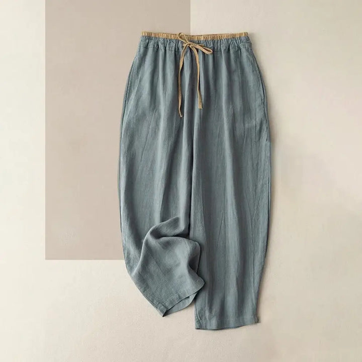 BWOOOH printed yoga pants - Casual Solid Color Cotton Linen Drawstri
