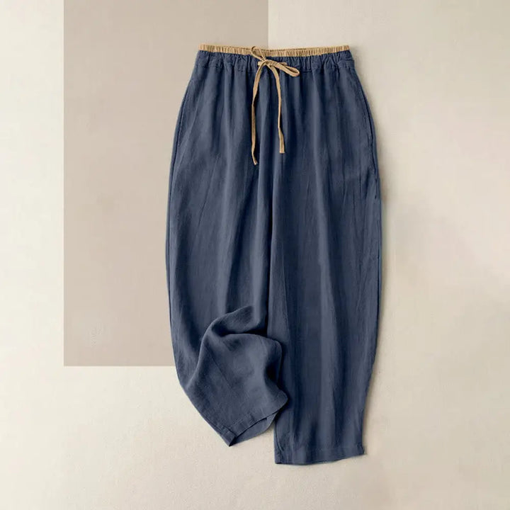 Buddha Stones Casual Solid Color Cotton Linen Drawstring Women&
