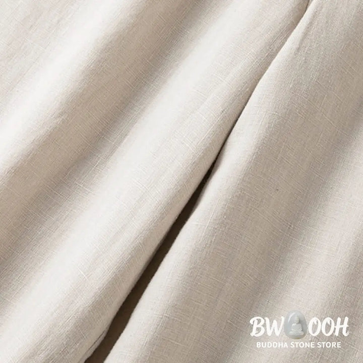 BWOOOH printed wide-leg yoga pants - Casual Solid Color Cotton Linen Women&