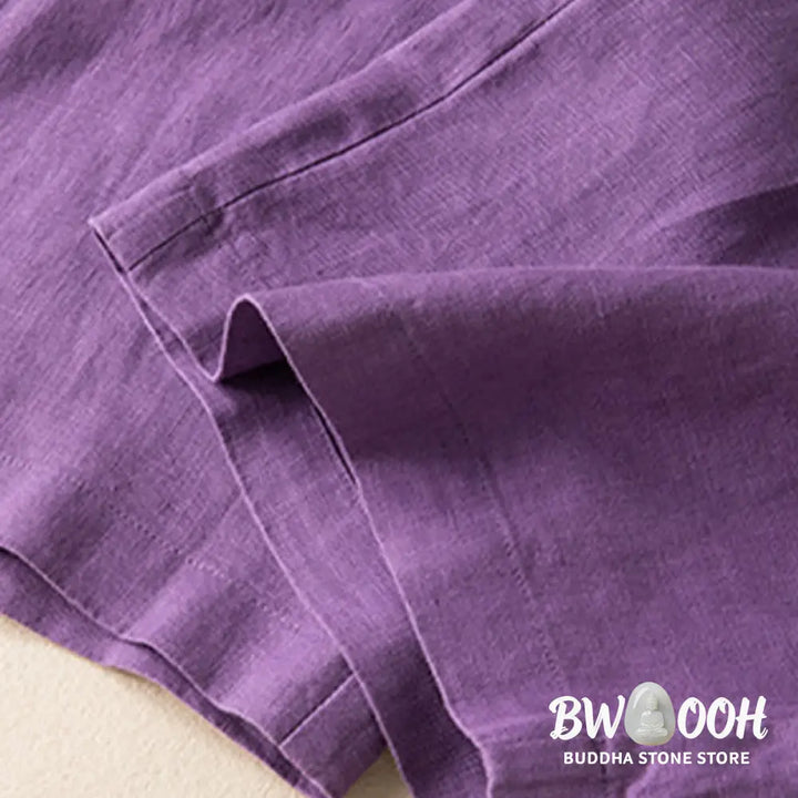 BWOOOH printed wide-leg yoga pants - Casual Solid Color Cotton Linen Women&