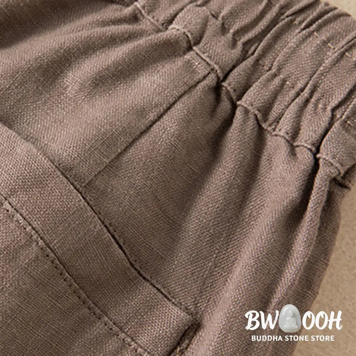 BWOOOH printed wide-leg yoga pants - Casual Solid Color Cotton Linen Women&