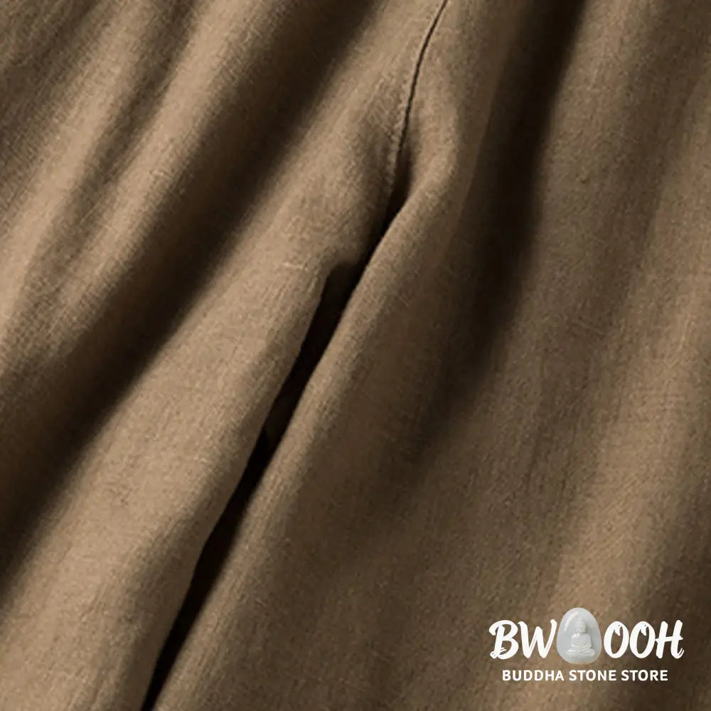 BWOOOH printed wide-leg yoga pants - Casual Solid Color Cotton Linen Women&