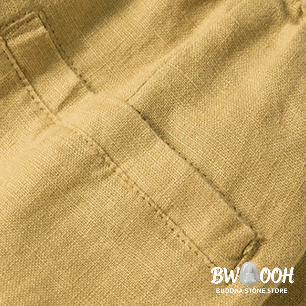 BWOOOH printed wide-leg yoga pants - Casual Solid Color Cotton Linen Women&