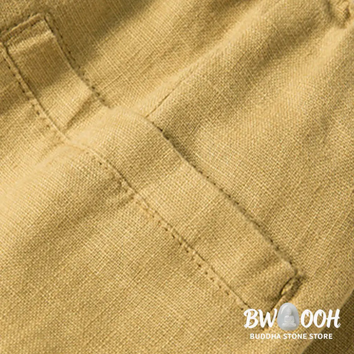 BWOOOH printed wide-leg yoga pants - Casual Solid Color Cotton Linen Women&