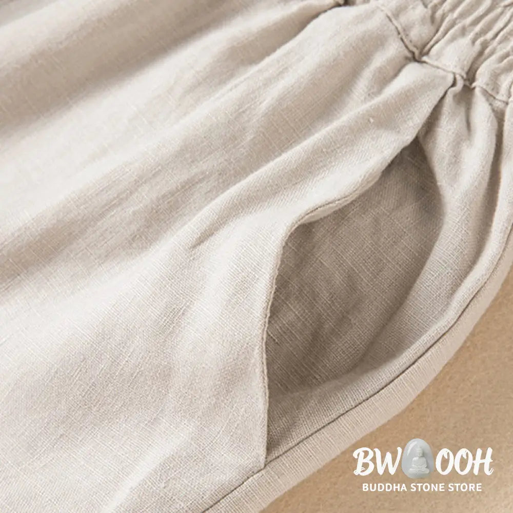 BWOOOH printed wide-leg yoga pants - Casual Solid Color Cotton Linen Women&