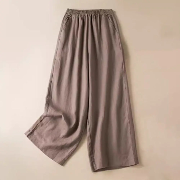 BWOOOH printed wide-leg yoga pants - Casual Solid Color Cotton Linen Women&