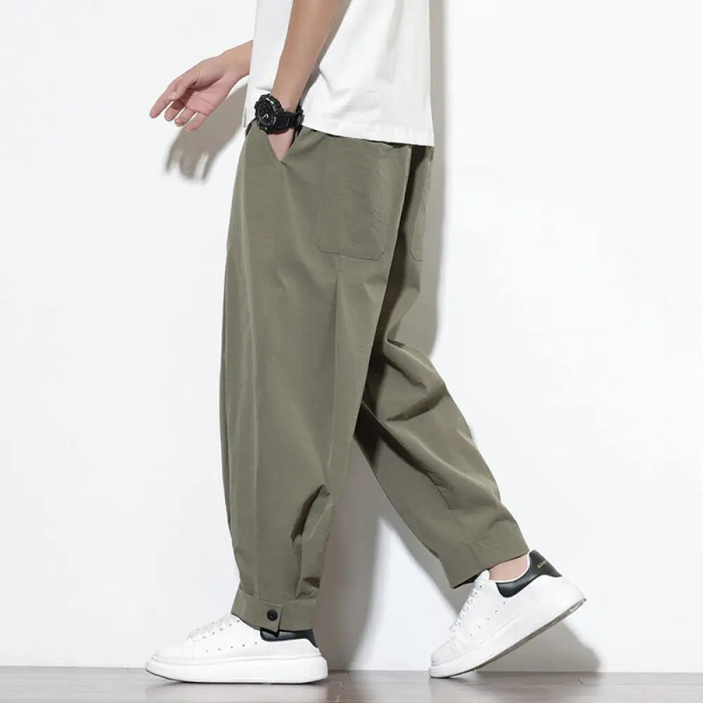 BWOOOH printed harem pants - Casual Solid Color Drawstring Men&