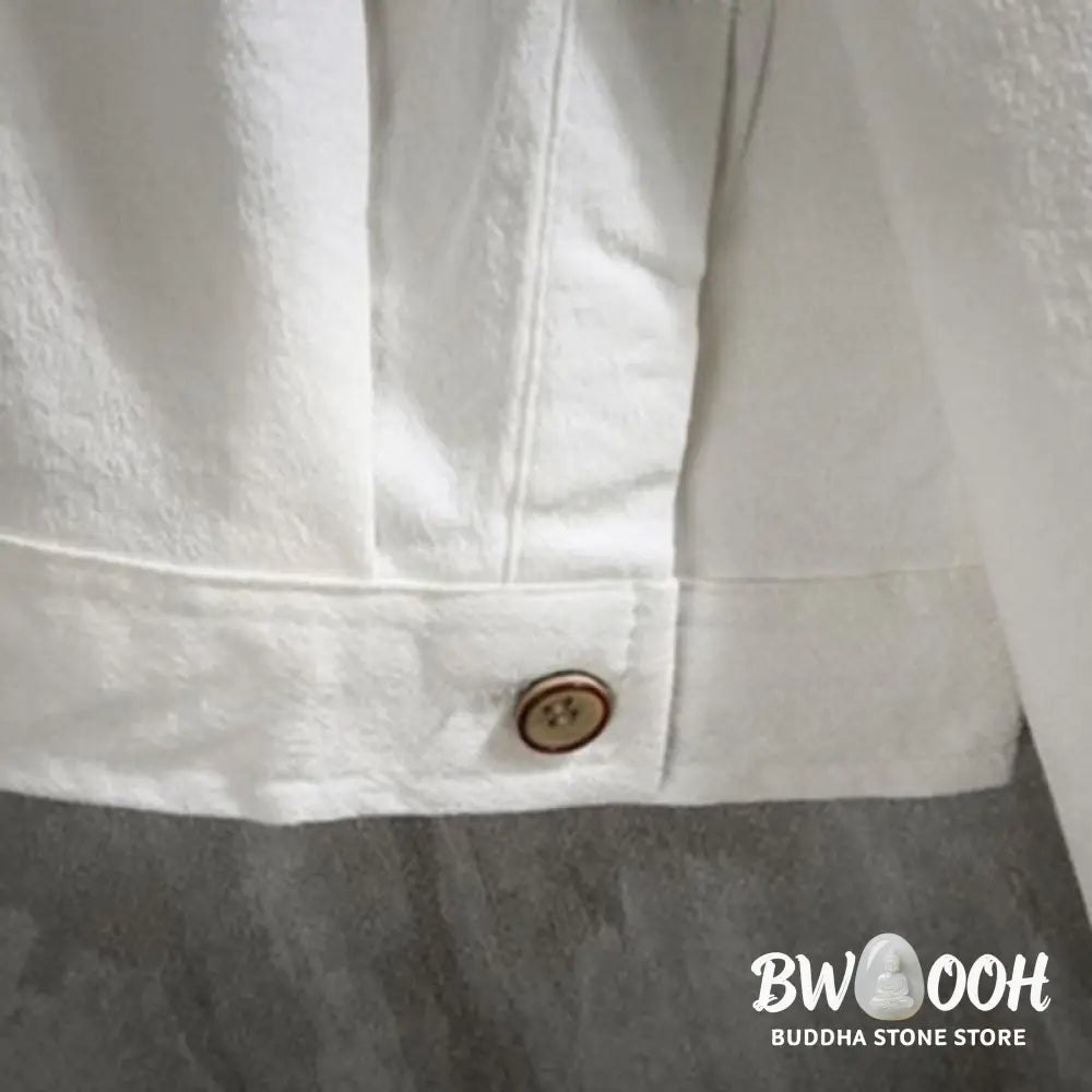 Buddha Stones Casual Solid Color Front Button Three Quarter Sleeves Men’s Shirt - Men’s Shirts