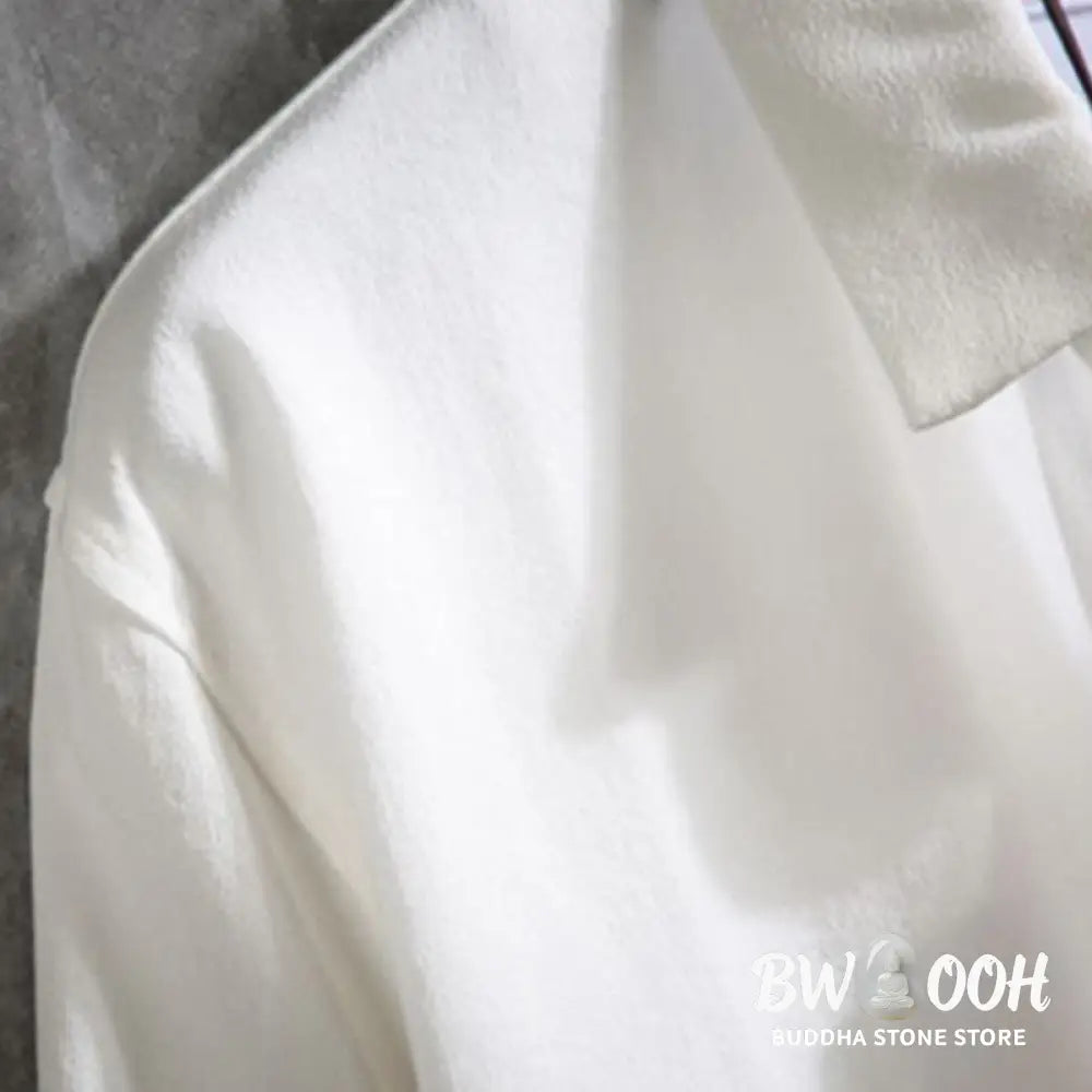 Buddha Stones Casual Solid Color Front Button Three Quarter Sleeves Men’s Shirt - Men’s Shirts