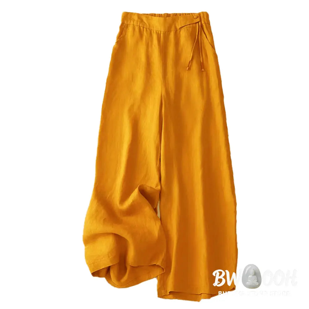BWOOOH printed wide-leg yoga pants - Casual Solid Color One Button Women&