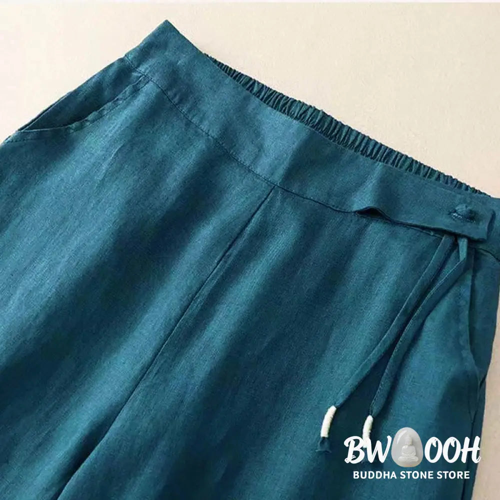 BWOOOH printed wide-leg yoga pants - Casual Solid Color One Button Women&