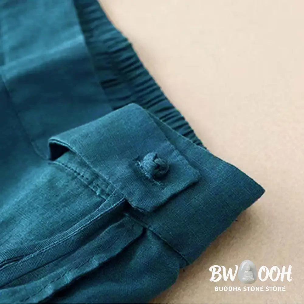 BWOOOH printed wide-leg yoga pants - Casual Solid Color One Button Women&
