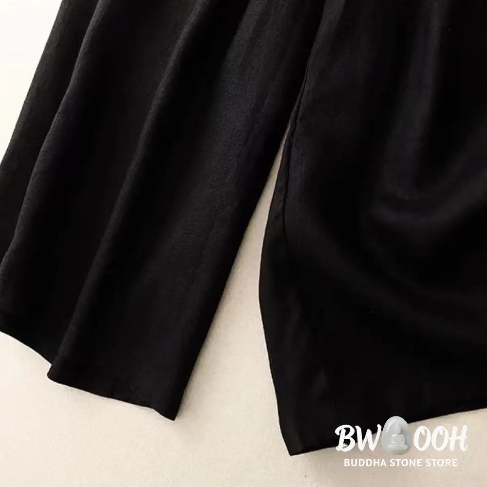 BWOOOH printed wide-leg yoga pants - Casual Solid Color One Button Women&