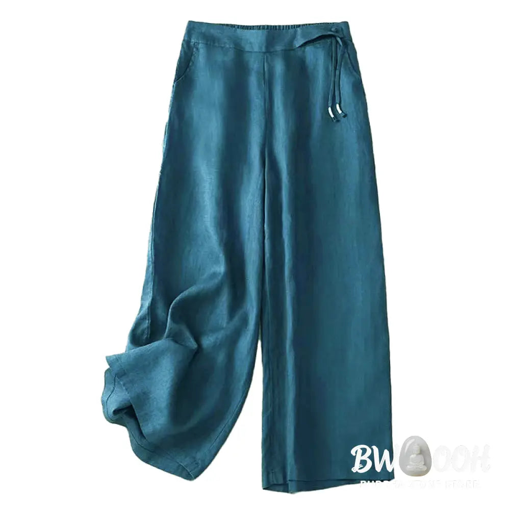 BWOOOH printed wide-leg yoga pants - Casual Solid Color One Button Women&