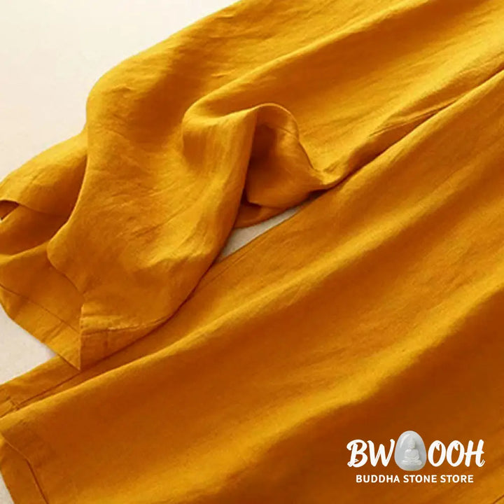 BWOOOH printed wide-leg yoga pants - Casual Solid Color One Button Women&