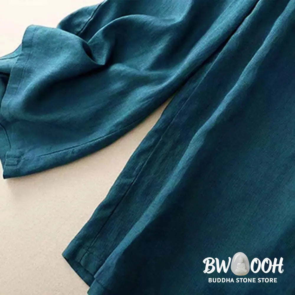 BWOOOH printed wide-leg yoga pants - Casual Solid Color One Button Women&